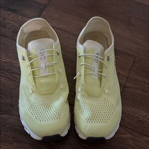 On Running Light Yellow Athletic Shoes